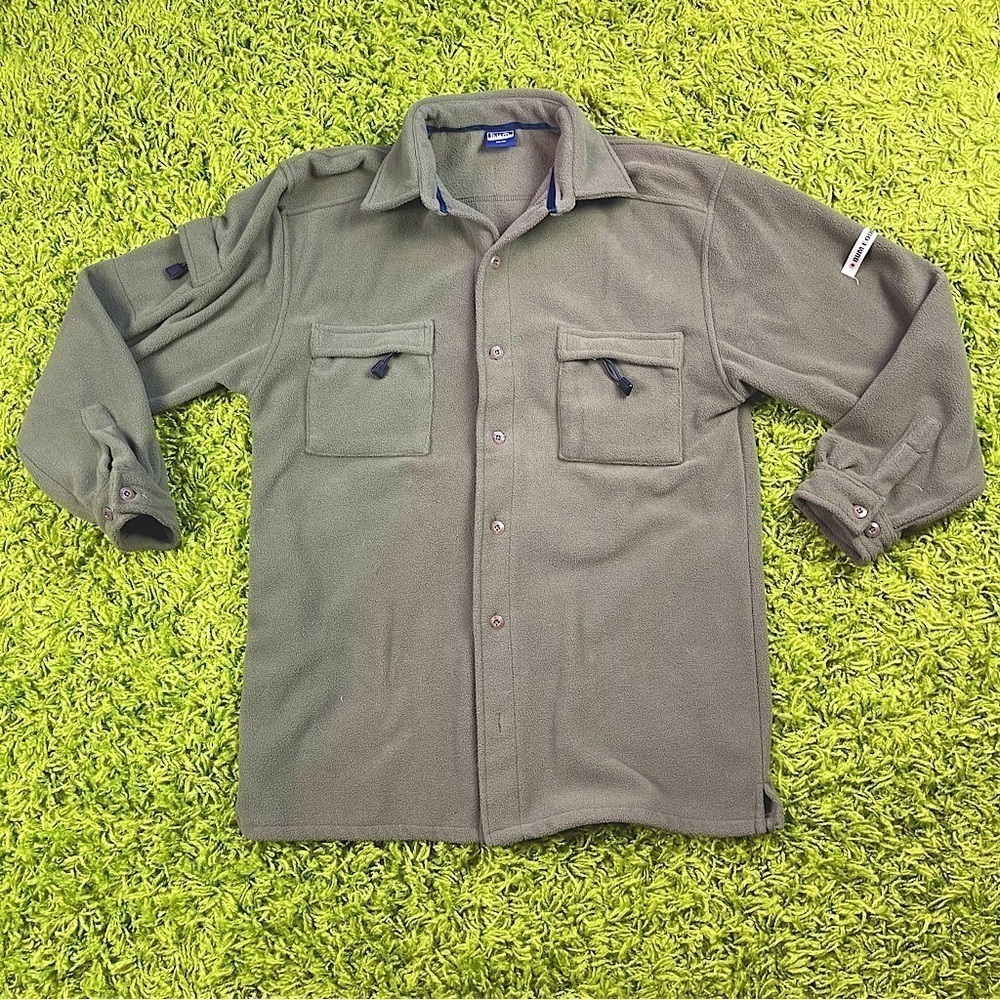 VINTAGE Y2K BUM EQUIPMENT FLEECE BUTTON UP